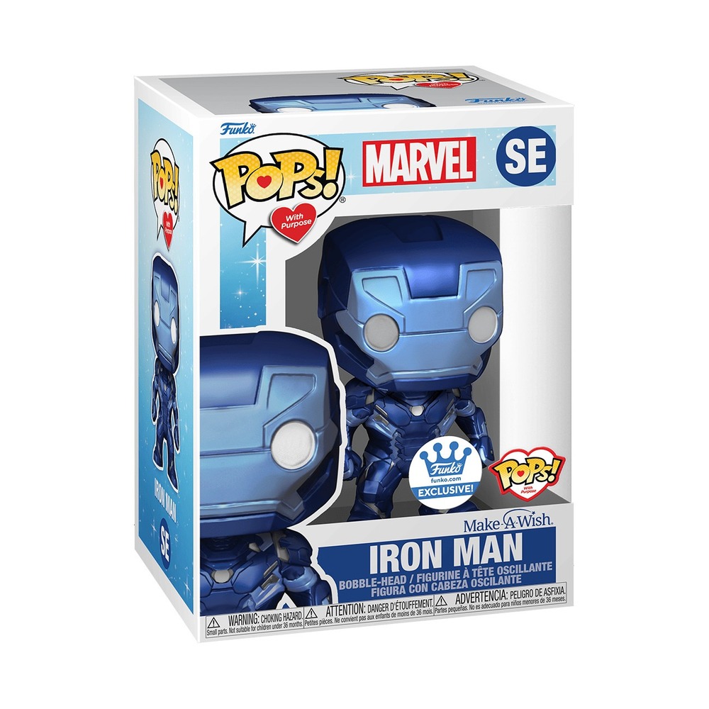 Funko Pop Marvel Iron Man Metallic Make A Wish 2022 Exclusive Vinyl Figure 63674